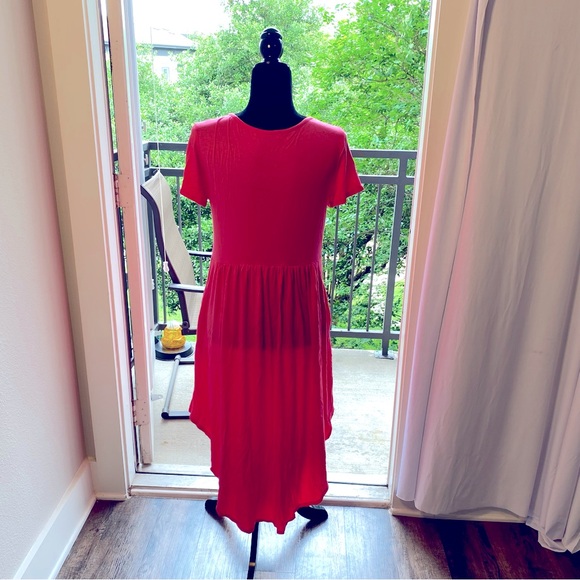 BasicUSA Daily Wear Hi-Low Swing-T Pockets Dress Womens Small Pink Dress - Picture 9 of 10